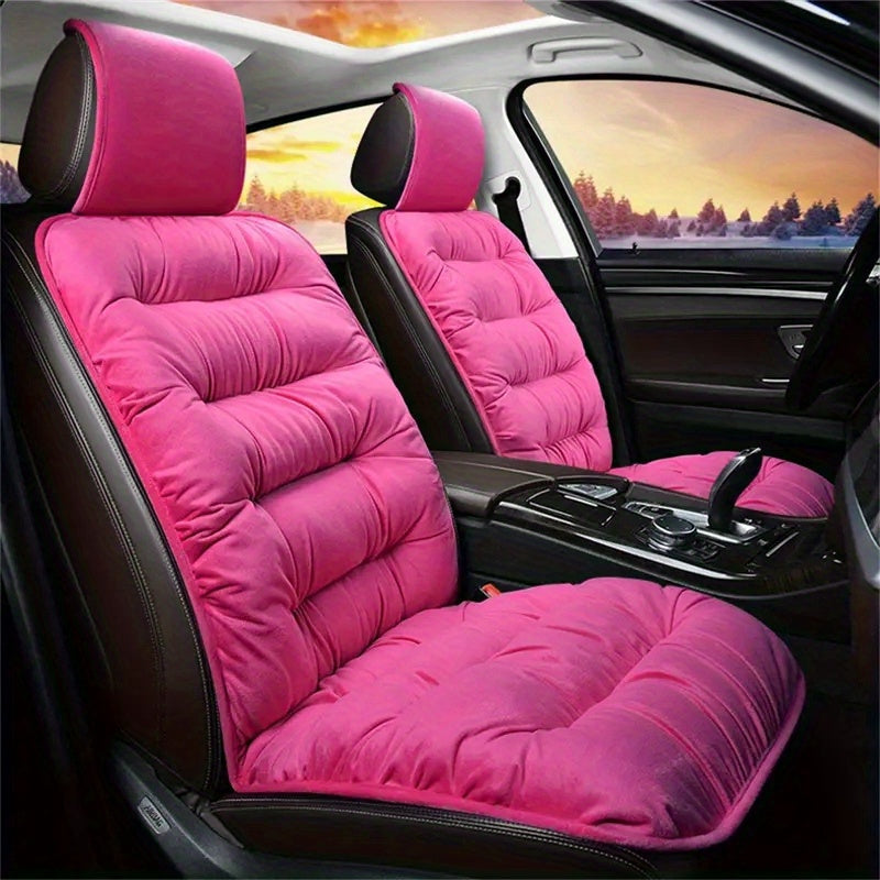 1 Piece Ultra Soft Car Seat Cover Plush Car Front - Thick Car Seat Protector for Winter Car Interior Accessories, Ultra Soft Plush, Ultra Thick Front Single Seat Cover with Backrest - Universally Suitable for Comfort and Prot